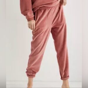 aerie Dusty Rose Velour Jogger Pants